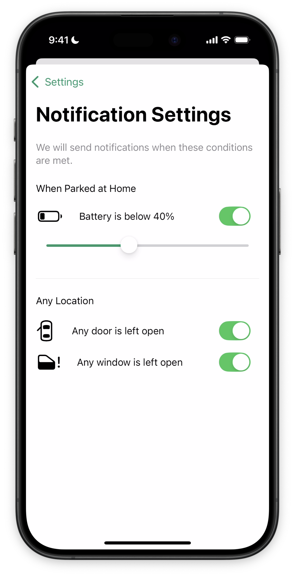 Notification Settings screenshot